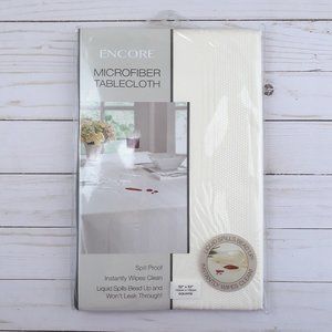 Fabric Tablecloth Ivory Microfiber 52x52 Square Easy Care